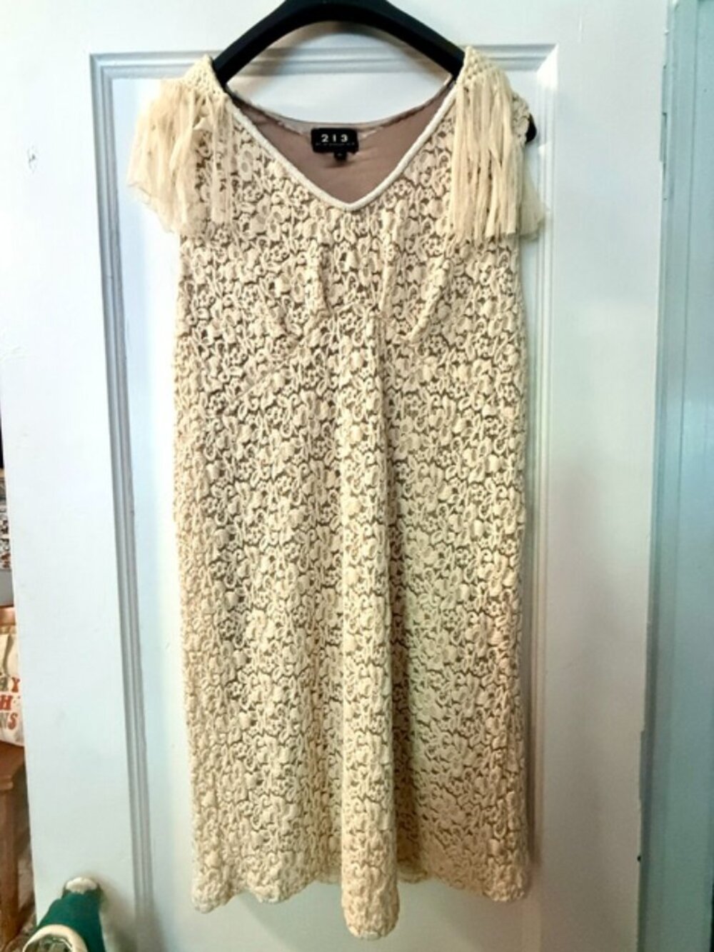 Ivory lace, vintage style cocktail dress Size M